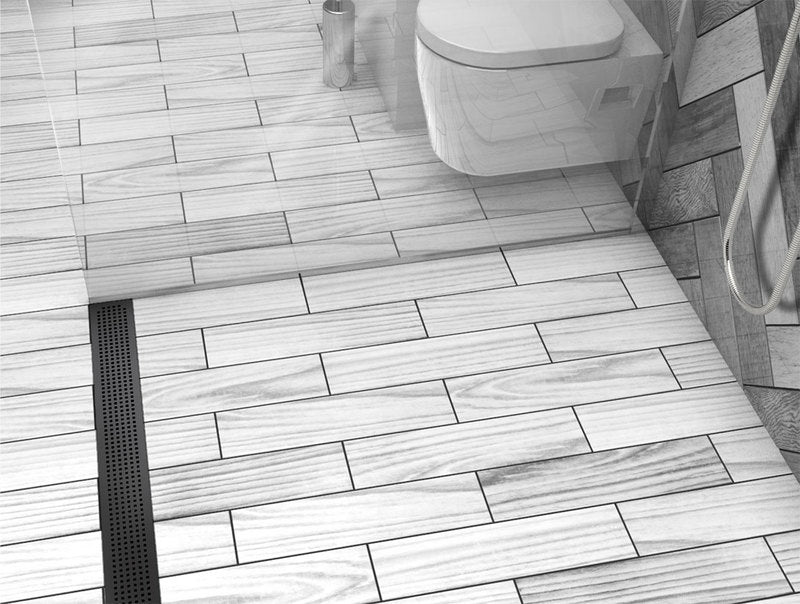 Quartz Linear Shower Drain Matte Black - Quadrato 28