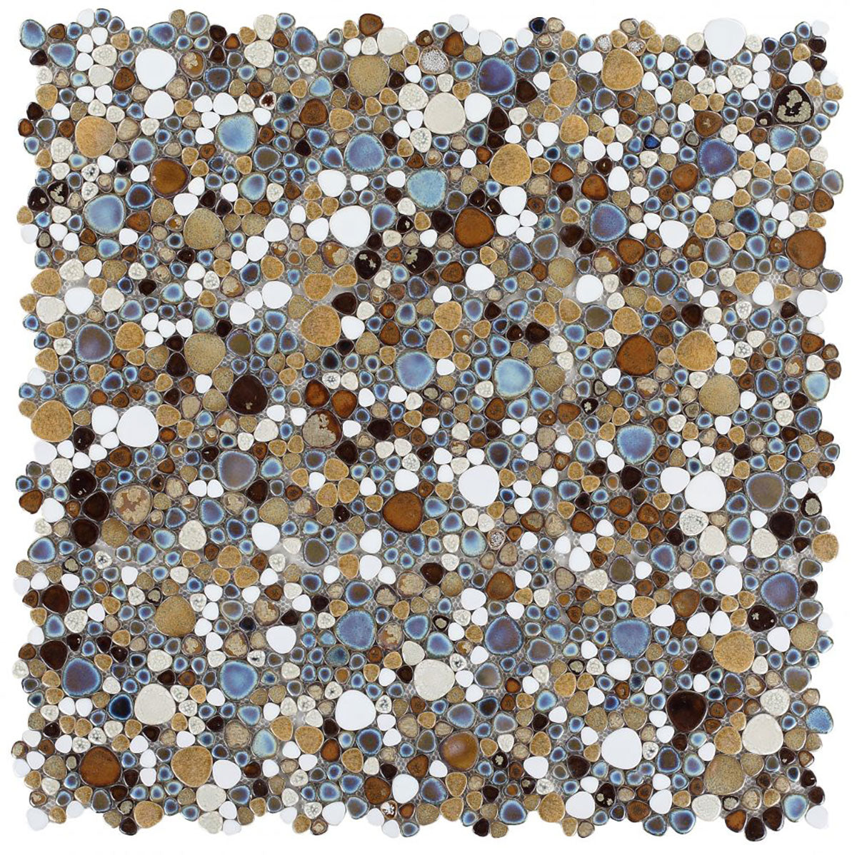 Mosaic Porcelain Tile Mancala Pebble Series - Mango