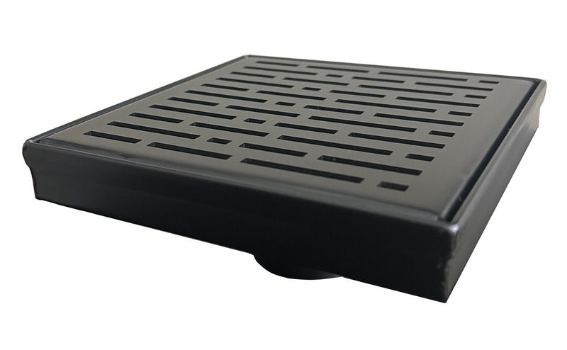 SereneDrains Square Shower Drain Broken Lane Matte Black 6