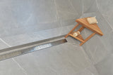 SereneDrains Linear Shower Drain Offset Outlet Broken Lane - Brushed 59