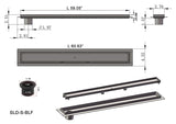SereneDrains Linear Shower Drain Offset Outlet Broken Lane - Brushed 59