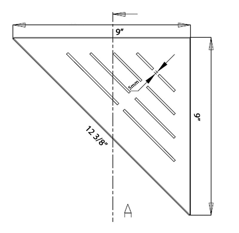 SereneDrains Triangle Shelf Stainless Steel Brushed Stainless 9
