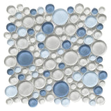 Circular Glass Tile Series - Blue and Grey