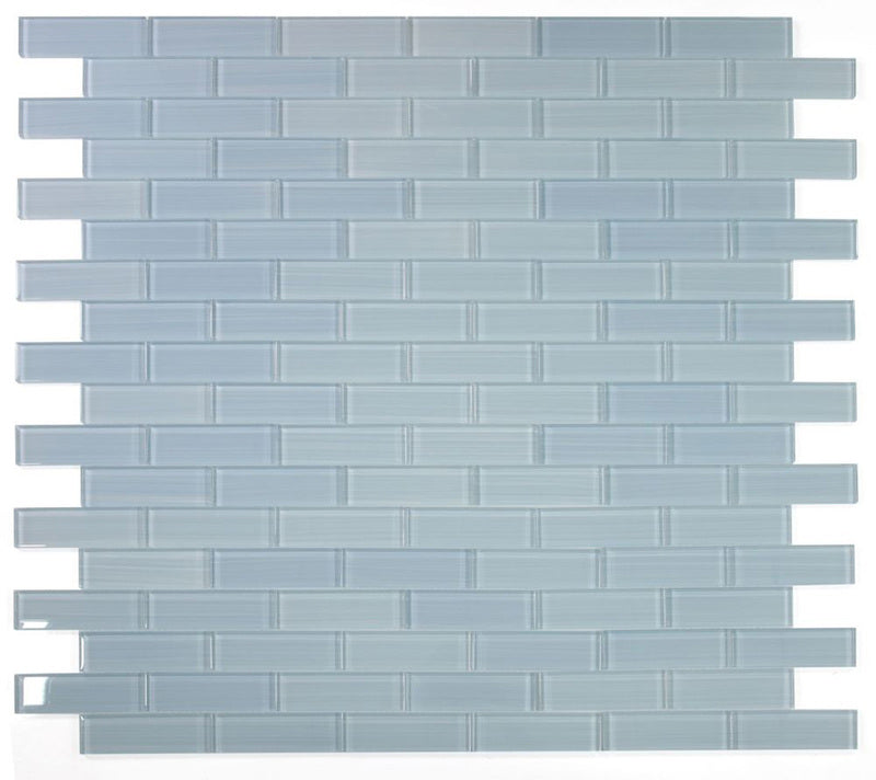 Mosaic Linear Glass Tiles Sky Blue Painting 2 x 6