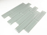 Mosaic Linear Glass Tiles Silver Grey - Multi Size