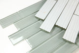 Mosaic Linear Glass Tiles Silver Grey - Multi Size