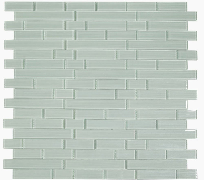 Mosaic Linear Glass Tiles Silver Grey - Multi Size