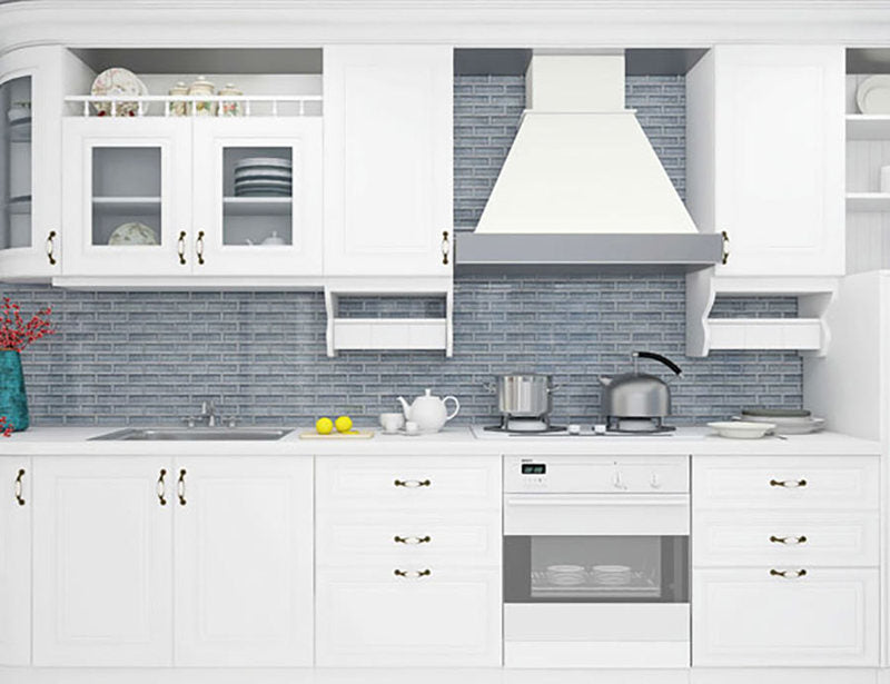 Crackle Glass Porcelain and Glass Interlock - Blue Canal