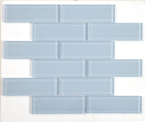 Mosaic Linear Glass Tiles Sky Blue 2 x 6
