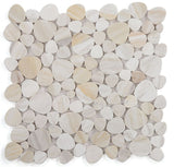 Marble Pebbles Mosaics Heart Shape - Wood