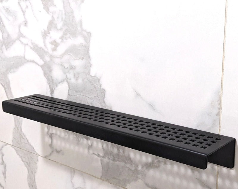 SereneDrains Shower Shelf Stainless Steel - Traditional Square - Black