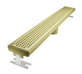 Quartz Linear Shower Drain Quadrato - Satin Brass