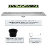 SereneDrains Linear Shower Drain Broken Lane Brushed 35