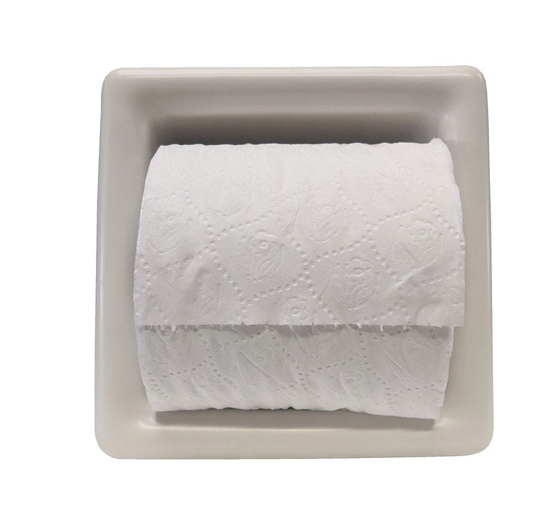 Porcelain Recessed Tissue Holder Biscuit Matte