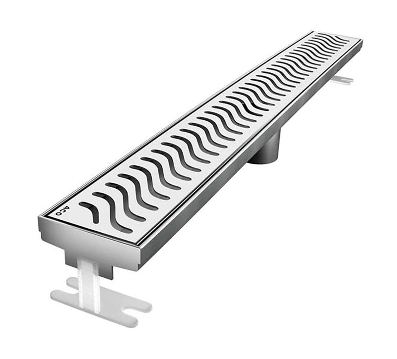 Quartz Linear Shower Drain Flag - Polished Chrome