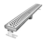 Quartz Linear Shower Drain Flag - Polished Chrome