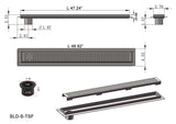 SereneDrains Linear Shower Drain Offset Outlet Square - Brushed 47