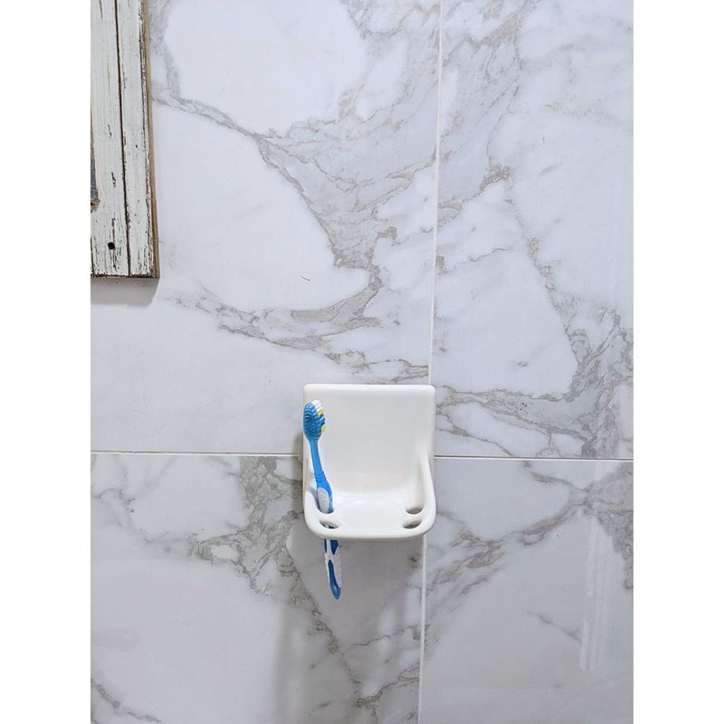 Tooth Brush Holder with Tumbler Holder - Parchment