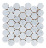 Mosaics Marble Penny Large - Carrara White 2x2