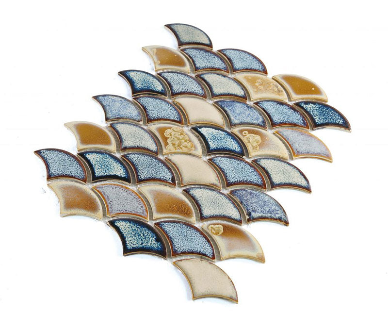 Mosaic Handmade Porcelain Tile - Rustic Blue