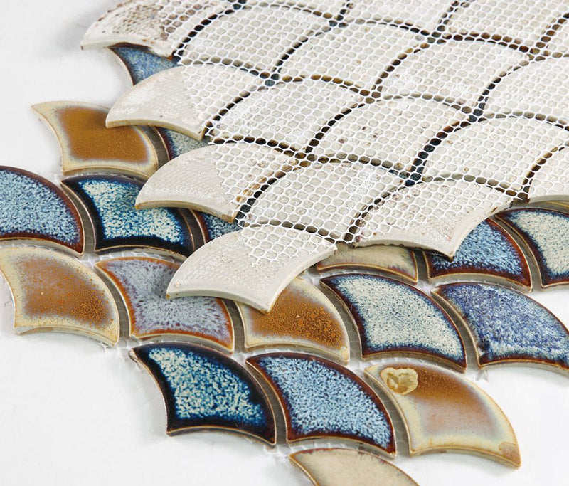Mosaic Handmade Porcelain Tile - Rustic Blue