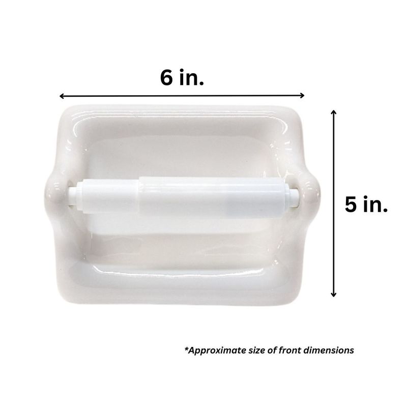 Porcelain Toilet Paper Holder - Sterling Silver Glossy