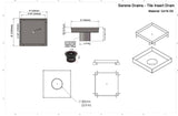 SereneDrains Square Shower Drain Tile Insert Brushed Stainless 6