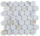 Mosaics Marble Penny Series - Calacatta White Gold 2x2