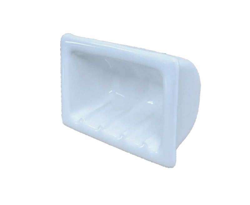 Recessed Soap Dish Porcelain 6 x 4 - White Glossy