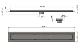 SereneDrains Linear Shower Drain Tile Insert Brushed Nickel 47