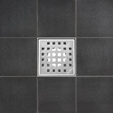 SereneDrains Square Shower Drain Traditional Square 4 Brushed