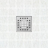SereneDrains Square Shower Drain Traditional Square 4 Brushed