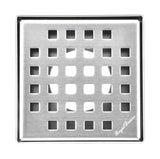 SereneDrains Square Shower Drain Traditional Square 4 Brushed