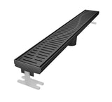 Quartz Linear Shower Drain Matte Black - Wave 60