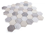 Mosaics Marble Carrara Hexagon 2x2 - Blue