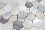 Mosaics Marble Carrara Hexagon 2x2 - Blue