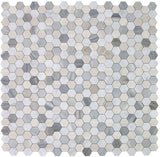 Mosaics Marble Carrara Hexagon 2x2 - Blue