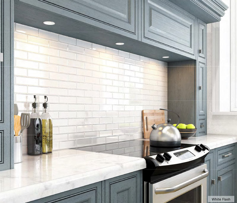 Recycled Glass Interlock Series White Flash