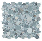 Mosaic Marble and Glass in Pebble look - Blue