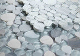 Mosaic Marble and Glass in Pebble look - Blue