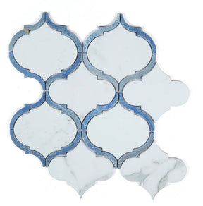 Arabesque Shape Italian Calacatta Marble - Sapphire