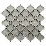 Crackle Glass Porcelain and Glass Arabesque - Noble Gray