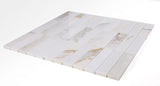 Mosaic Calacatta Marble Stacked Linear Pattern - White Gold