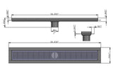 SereneDrains Linear Shower Drain Linear Wedge - Brushed 59