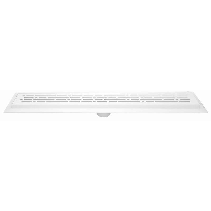 SereneDrains Linear Shower Drain Broken Lane - Matte White 30