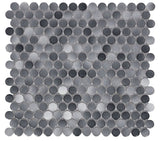 Mosaic Handmade Porcelain Penny Round - Mixed Grey