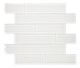 Mosaic Linear Glass Tiles Silver White - Multi Size