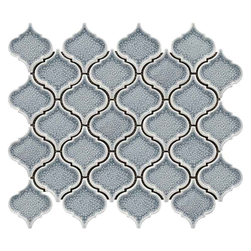 Crackle Glass Porcelain and Glass Arabesque - Blue Canal