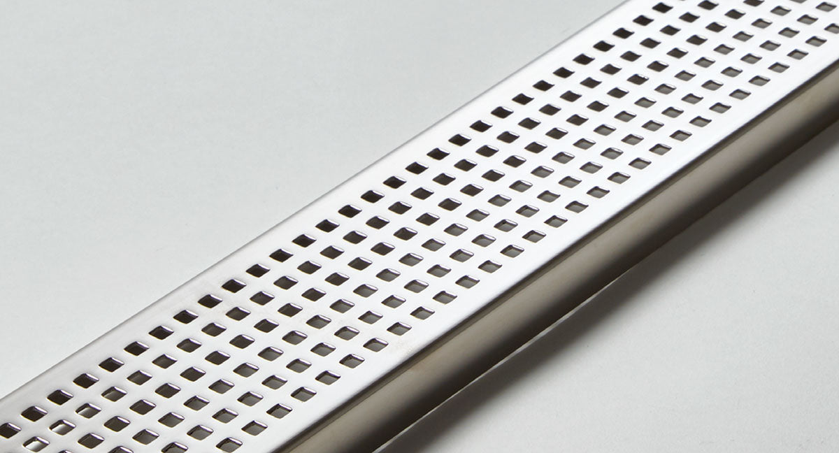 Quartz Linear Shower Drain Quadrato - Polished Chrome