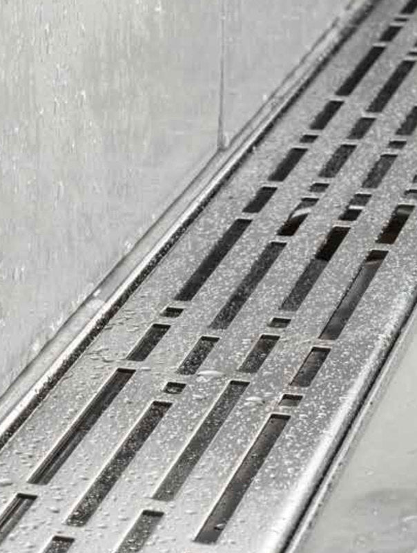 Quartz Linear Shower Drain Brushed Stainless - Mix 28